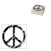 Vrede Symbool gouden golven + uw ideeën Rubberstempel (Gestempeld)