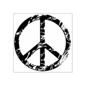 Vrede Symbool gouden golven + uw ideeën Rubberstempel (Afrduk)