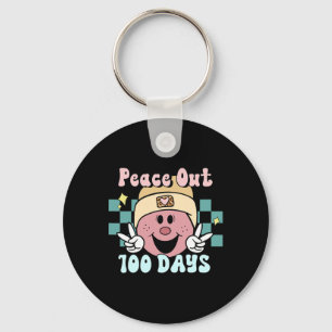 Vrede Uit 100 Dagen School Smile Face Retro Groo Sleutelhanger