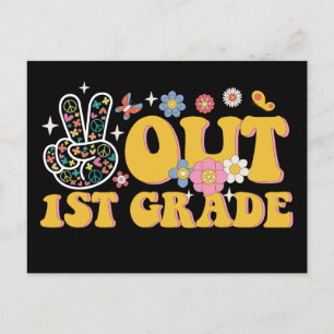Vrede uit 1e klas Groovy Laatste dag van de school Briefkaart
