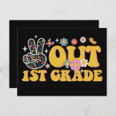 Vrede uit 1e klas Groovy Laatste dag van de school Briefkaart (Voorkant / Achterkant)