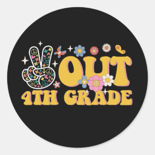 Vrede uit 4e klas Groovy Laatste dag van de school Ronde Sticker