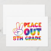 Vrede uit achtste klas Tie Dye laatste dag 8e leer Aankondiging (Voorkant / Achterkant)