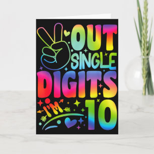 Vrede Uit Eéncijferig Ik ben 10 Cijfers Tie Dye Ge Kaart