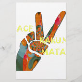 Vrede uit: Hakuna Matata Vibes Sign Briefpapier (Voorkant)