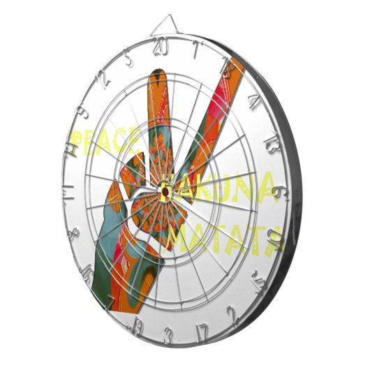 Vrede uit: Hakuna Matata Vibes Sign Dartbord (Voorkant Rechts)