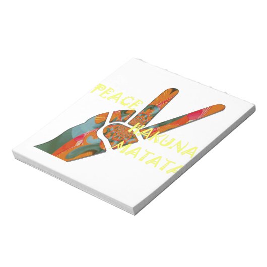 Vrede uit: Hakuna Matata Vibes Sign Notitieblok (Gedraaid)