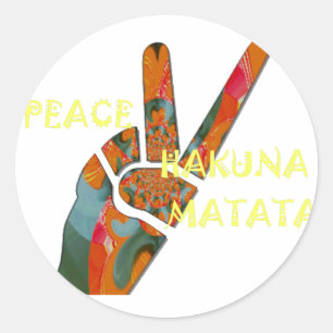 Vrede uit: Hakuna Matata Vibes Sign Ronde Sticker