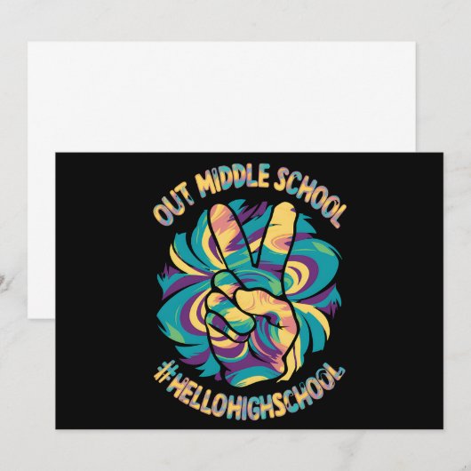 Vrede Uit Middel Hallo Hoge School Tie Dye  Kaart (Voorkant / Achterkant)