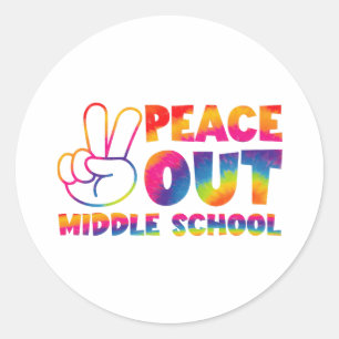 Vrede uit middelbare school das dye laatste dag va ronde sticker