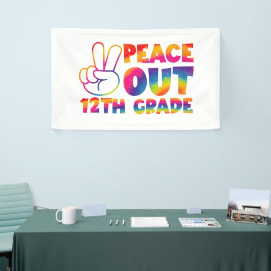Vrede Uit Twaalfde Grade Tie Dye 12e Grade Spandoek (Beurs)