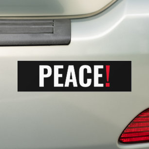 Vrede uitroepteken zwart wit rood anti-oorlog bumpersticker