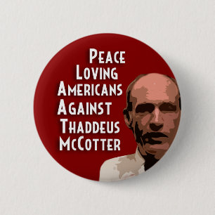 Vrede van Amerikanen tegen McCotter Ronde Button 5,7 Cm