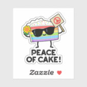 Vrede van Cake Funny Food Pun Sticker (Vel)
