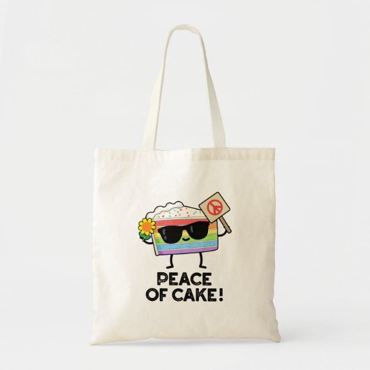 Vrede van Cake Funny Food Pun Tote Bag (Voorkant)