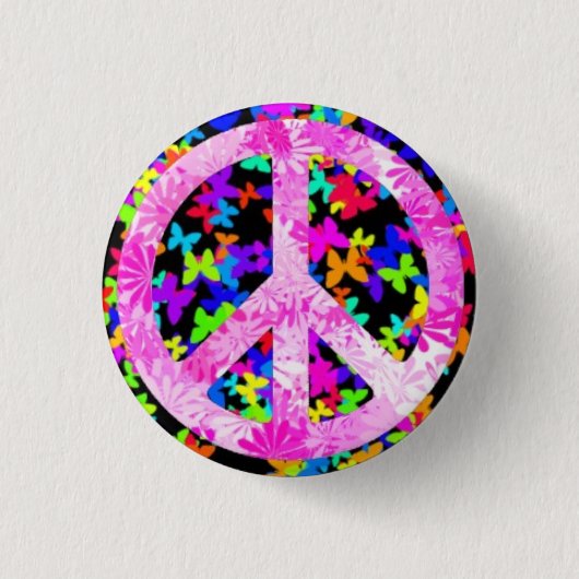 Vrede van halve aard ronde button 3,2 cm (Voorkant)