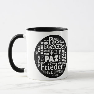 Vrede van koffie-mok in meerdere talen mok