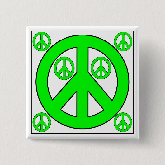 vrede vierkante button 5,1 cm (Voorkant)