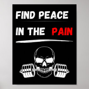 Vrede vinden in de pijn! Gym Motivatie Bodybuildin Poster