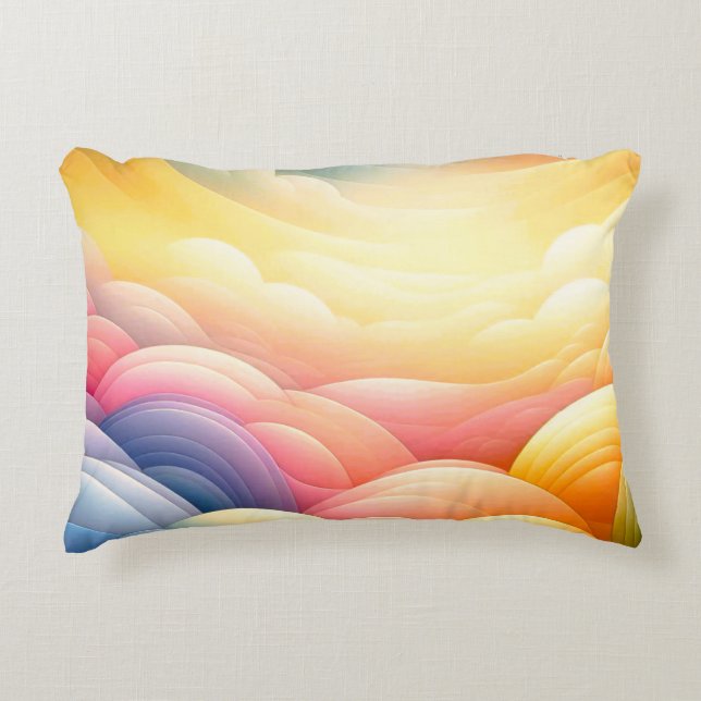 Vrede vinden in de Puffy Dreamy Clouds Accent Kussen (Voorkant)