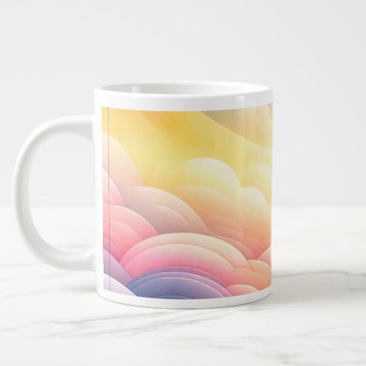 Vrede vinden in de Puffy Dreamy Clouds Extra Grote Beker (Links)