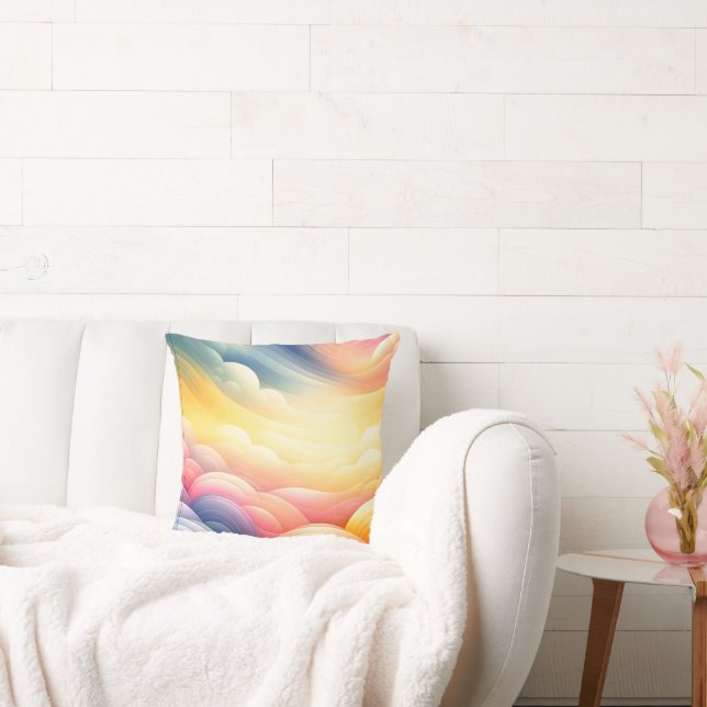 Vrede vinden in de Puffy Dreamy Clouds Kussen (Bank)