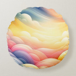 Vrede vinden in de Puffy Dreamy Clouds Rond Kussen