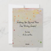 Vrede vloog binnen feestdagenkaart (Achterkant)