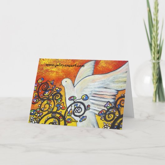 Vrede vloog in de Kaart van Kerstmis (Achterkant)