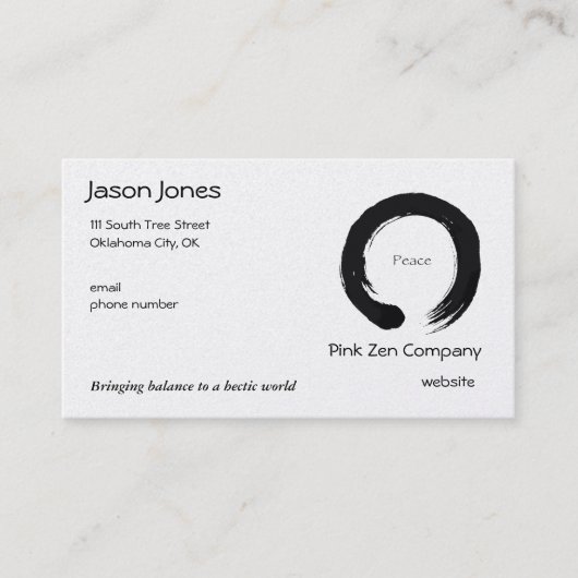 Vrede voor alle eeuwigheid visitekaartje (Voorkant)