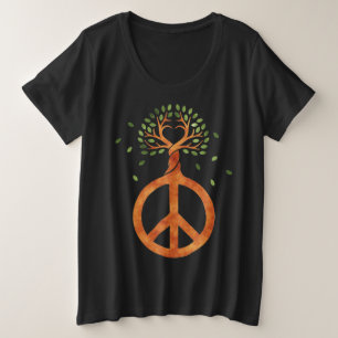Vrede voor bomen - ventilatorhart 1 grote maat t-shirt