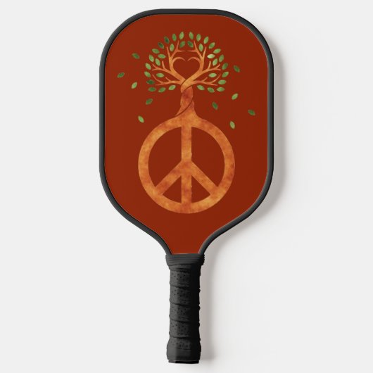 Vrede voor bomen - ventilatorhart 1 pickleball paddle (Achterkant)