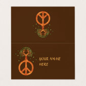 Vrede voor bomen - ventilatorhart 1 visitekaartjes (Buitenkant ongevouwen)