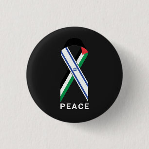 Vrede voor Israël en Palestina vlag lint zwart Ronde Button 3,2 Cm