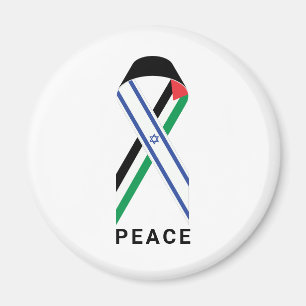 Vrede voor Israël en Palestina vlag lintje wit Magneet
