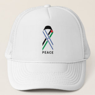 Vrede voor Israël en Palestina vlag lintje wit Trucker Pet