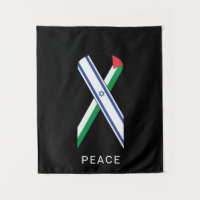 Vrede voor Israël en Palestina vlaggen lint zwart