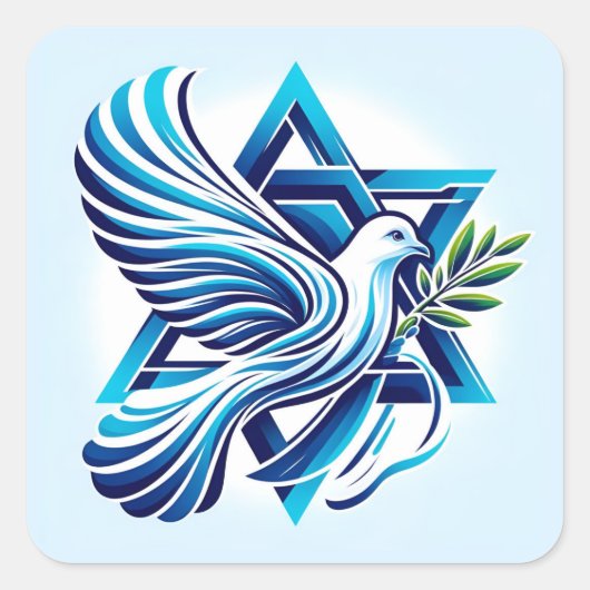 Vrede voor Israël Vierkante Sticker (Voorkant)