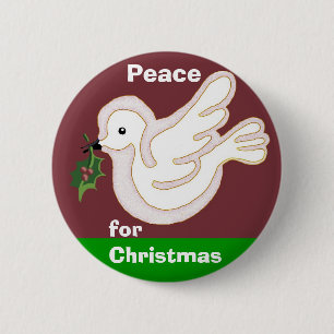 Vrede voor Kerstmis Ronde Button 5,7 Cm