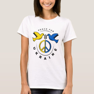 Vrede Voor Oekraïense Duif Oekraïense Vlag Ik Sta T-shirt