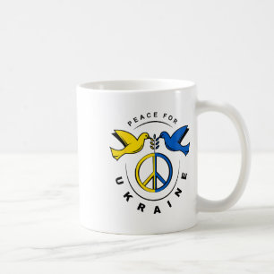 Vrede Voor Oekraïne Duif Oekraïense Vlag Ik Sta Me Koffiemok