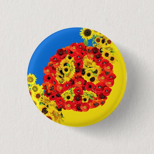 VREDE VOOR OEKRAÏNE! RONDE BUTTON 3,2 CM (Voorkant)