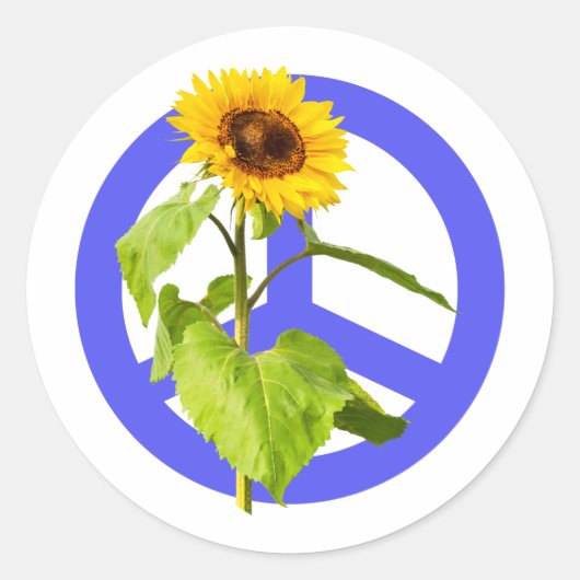 Vrede voor Oekraïne Ronde Sticker (Voorkant)