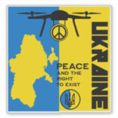 Vrede voor Oekraïne Sticker (Voorkant)