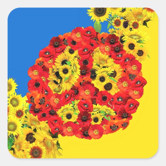 VREDE VOOR OEKRAÏNE! VIERKANTE STICKER (Voorkant)