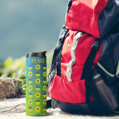 Vrede voor Oekraïne Vredessymbool en zonnebloem Thermosbeker