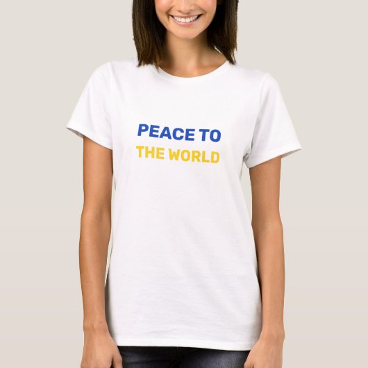Vrede voor Wereld Editable Text T-Shirt (Voorkant)