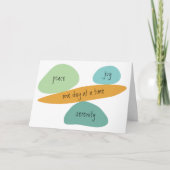 Vrede, vreugde, dienstbaarheid, één dag per keer, kaart (Voorkant)