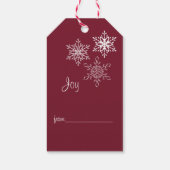 Vrede, Vreugde en 3 Sneeuwvlokken Rood en Wit Mini Cadeaulabel (Achterkant)