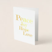 Vrede Vreugde Hoop Liefde Folie Kaarten (Voorkant)